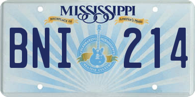 MS license plate BNI214