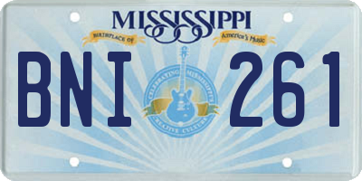 MS license plate BNI261