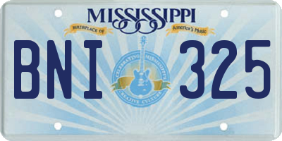 MS license plate BNI325