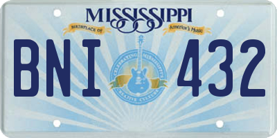 MS license plate BNI432