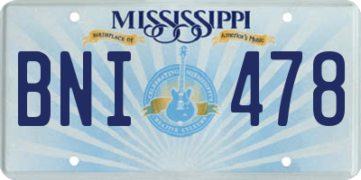 MS license plate BNI478
