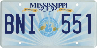 MS license plate BNI551