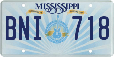 MS license plate BNI718