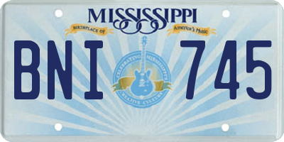 MS license plate BNI745