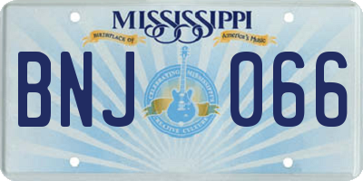 MS license plate BNJ066