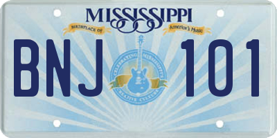MS license plate BNJ101
