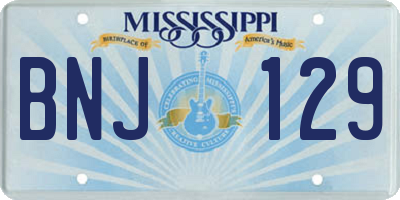 MS license plate BNJ129