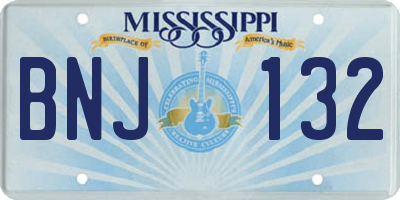MS license plate BNJ132