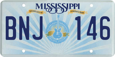 MS license plate BNJ146