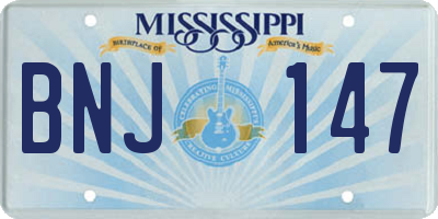 MS license plate BNJ147