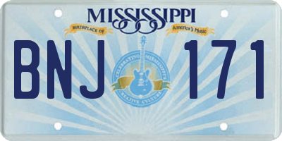 MS license plate BNJ171
