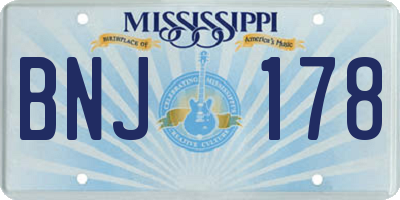 MS license plate BNJ178
