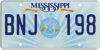 MS license plate BNJ198