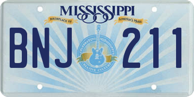 MS license plate BNJ211