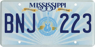MS license plate BNJ223