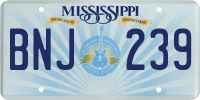 MS license plate BNJ239