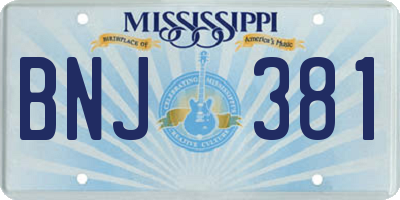 MS license plate BNJ381
