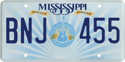 MS license plate BNJ455