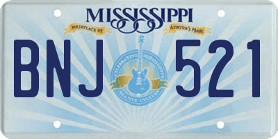 MS license plate BNJ521