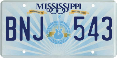 MS license plate BNJ543