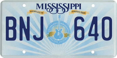 MS license plate BNJ640