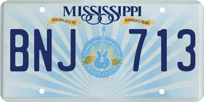 MS license plate BNJ713