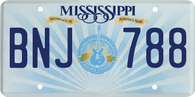 MS license plate BNJ788