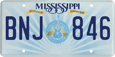 MS license plate BNJ846