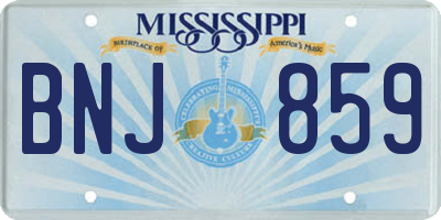 MS license plate BNJ859