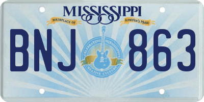 MS license plate BNJ863