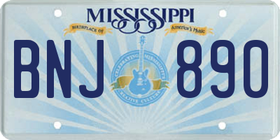 MS license plate BNJ890