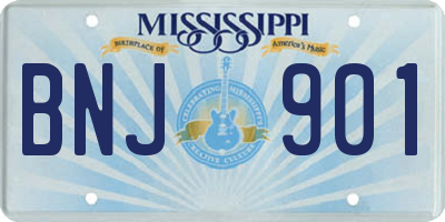 MS license plate BNJ901