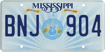 MS license plate BNJ904