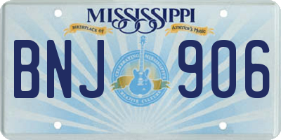 MS license plate BNJ906