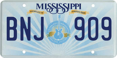 MS license plate BNJ909