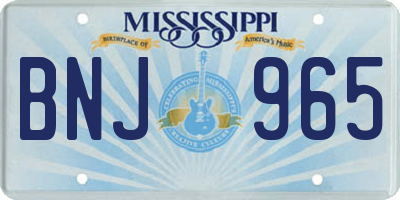 MS license plate BNJ965