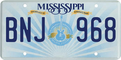 MS license plate BNJ968