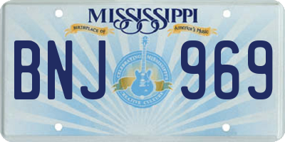 MS license plate BNJ969