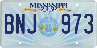 MS license plate BNJ973