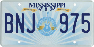 MS license plate BNJ975