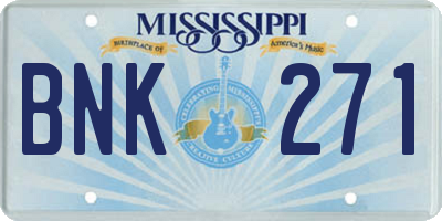 MS license plate BNK271