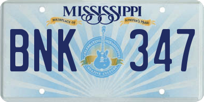 MS license plate BNK347