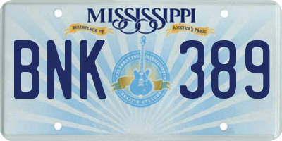 MS license plate BNK389