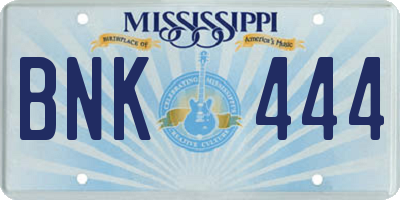 MS license plate BNK444