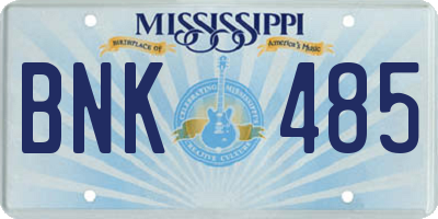 MS license plate BNK485