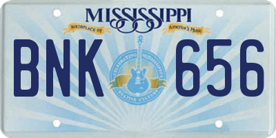 MS license plate BNK656