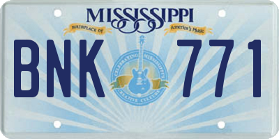 MS license plate BNK771