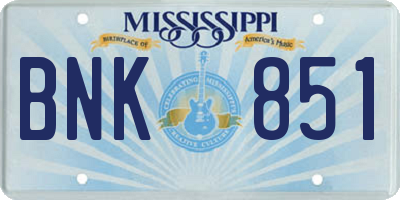 MS license plate BNK851