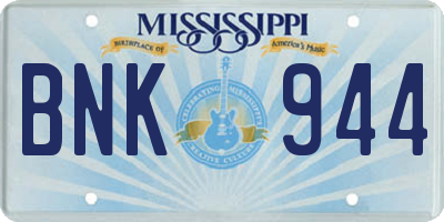 MS license plate BNK944