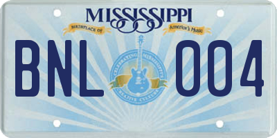 MS license plate BNL004